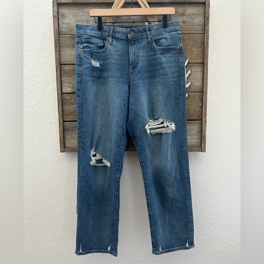 Express Blue Distressed Boyfriend Jeans Stretchy cotton ladies size 12